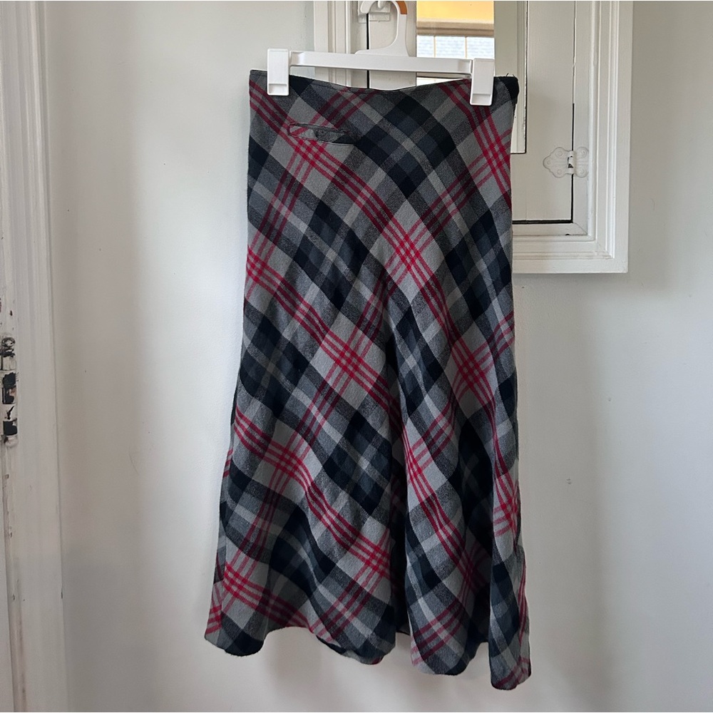 Vintage bias cut plaid skirt